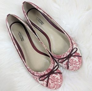 Talbots Red Toile Bow Flats